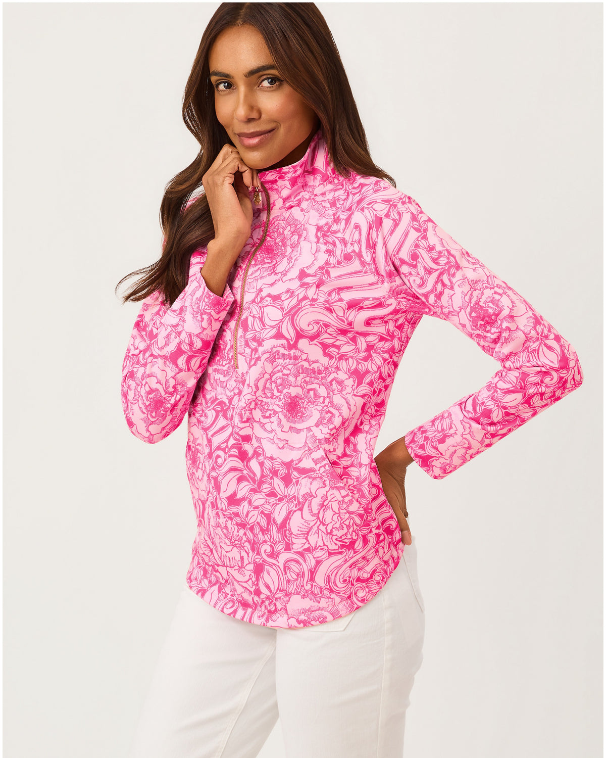 Upf 50+ Skipper Popover - Pink Aster A Rose