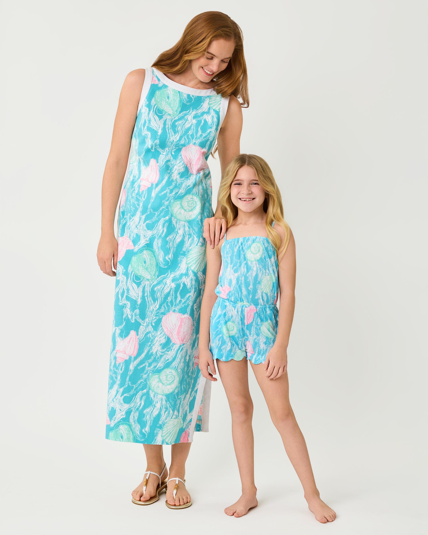 Girls Mini Jace Romper - Capri Blue Shelden
