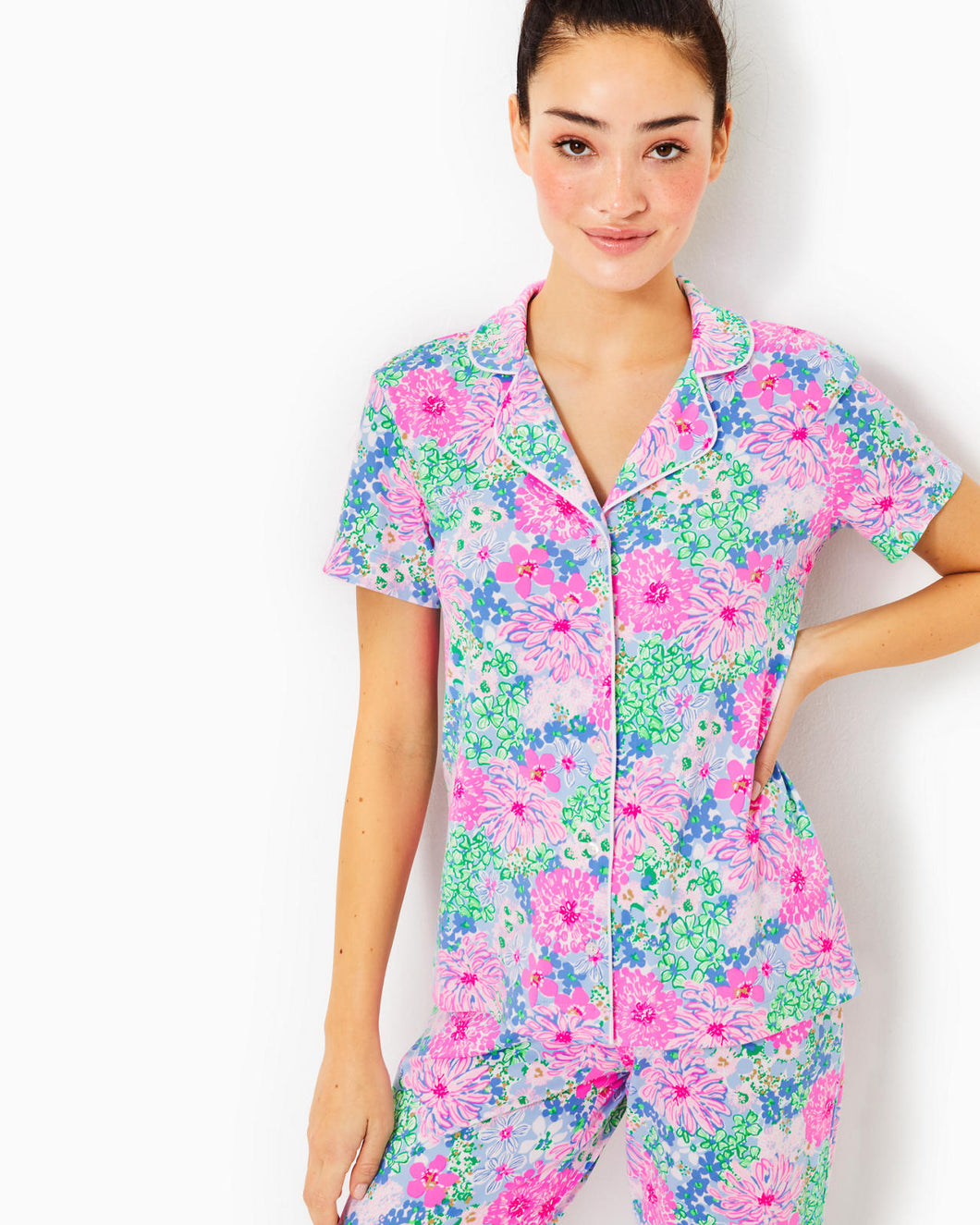 Lilly Pulitzer | Pj Knit Ss Button-up Top