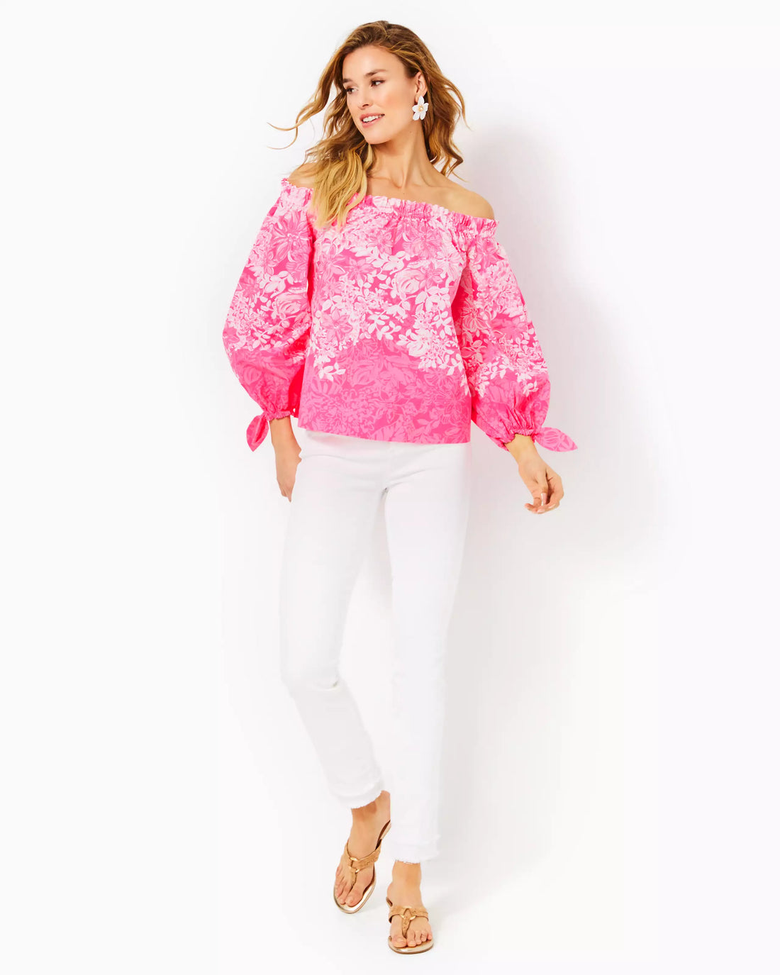 Lilly Pulitzer | Jamielynn Long Sleeve Off-the-shoulder Top