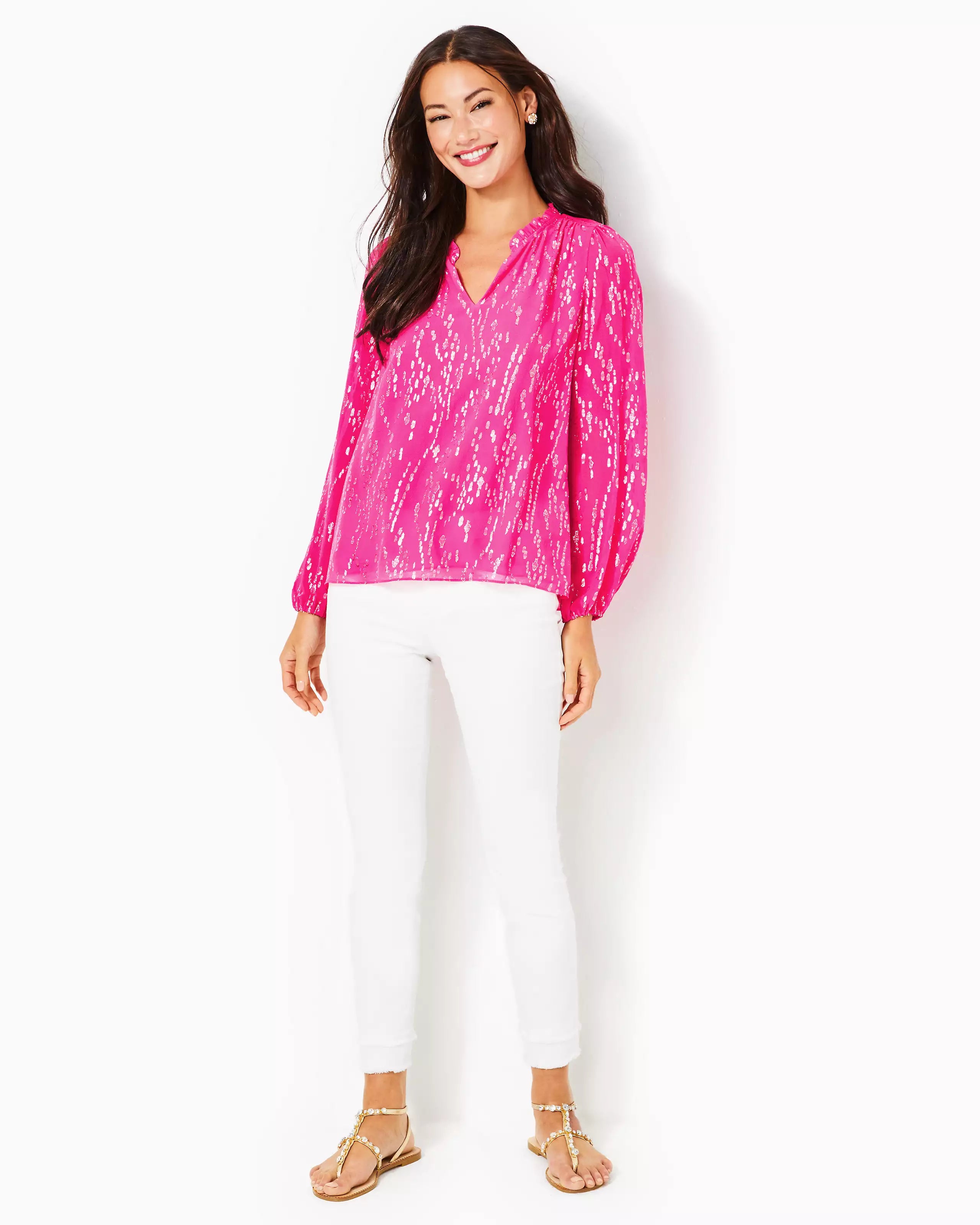 Lilly Pulitzer | Giana Long Sleeve Silk Top