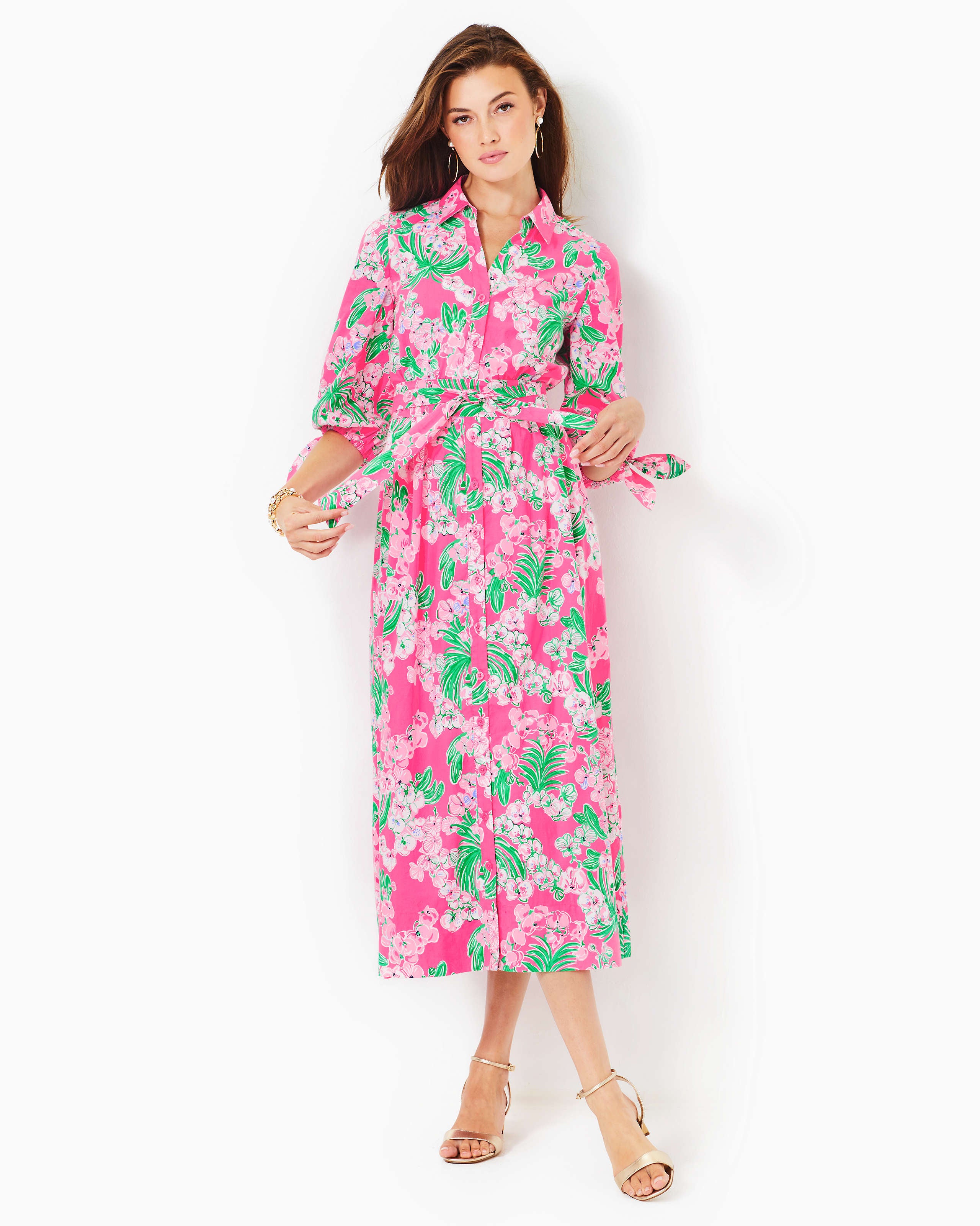 Lilly Pulitzer 3/4 Sleeves hotsell Cotton Dress