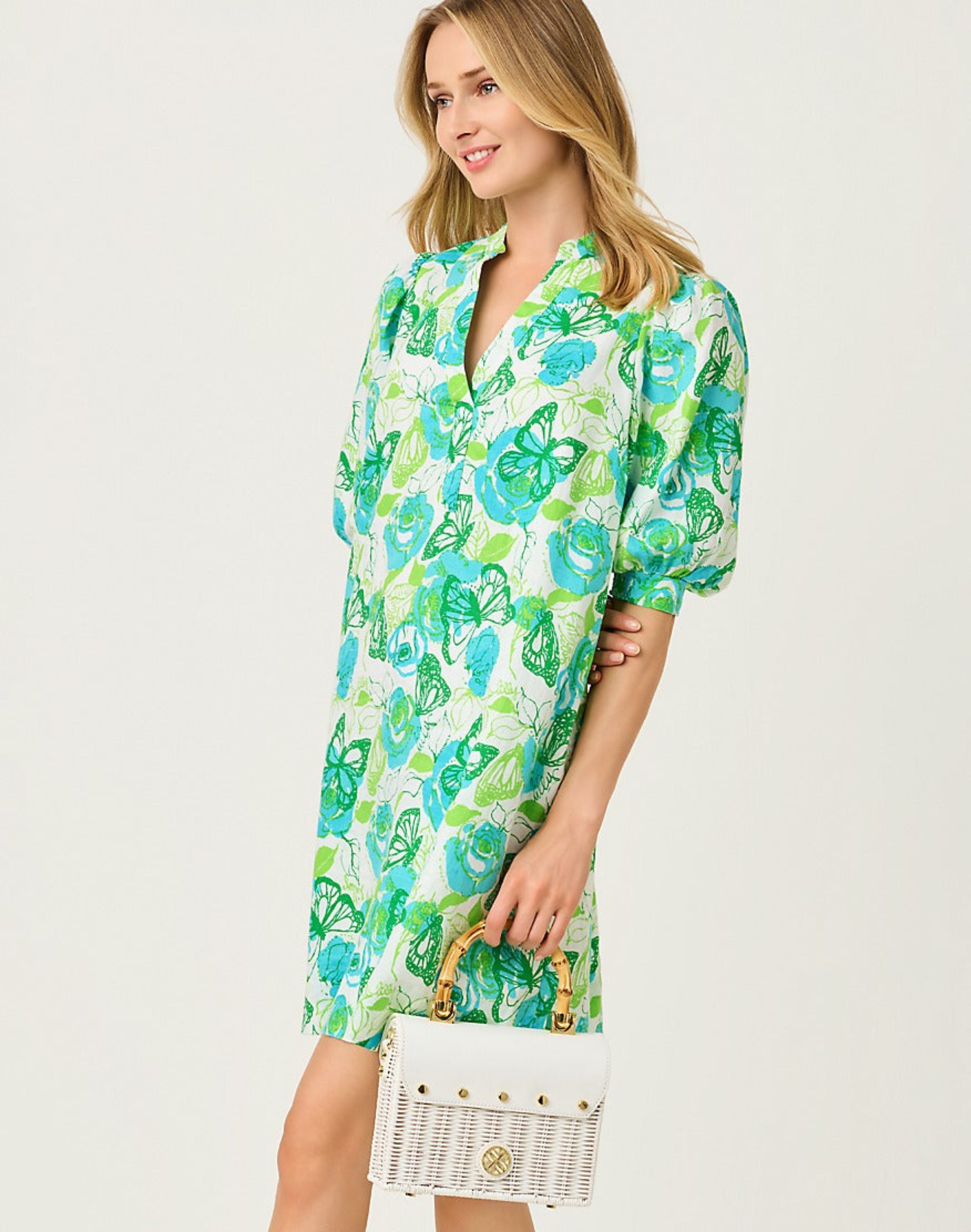 Mialeigh Elbow Sleeve Linen Dress