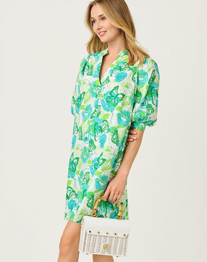 Mialeigh Elbow Sleeve Linen Dress