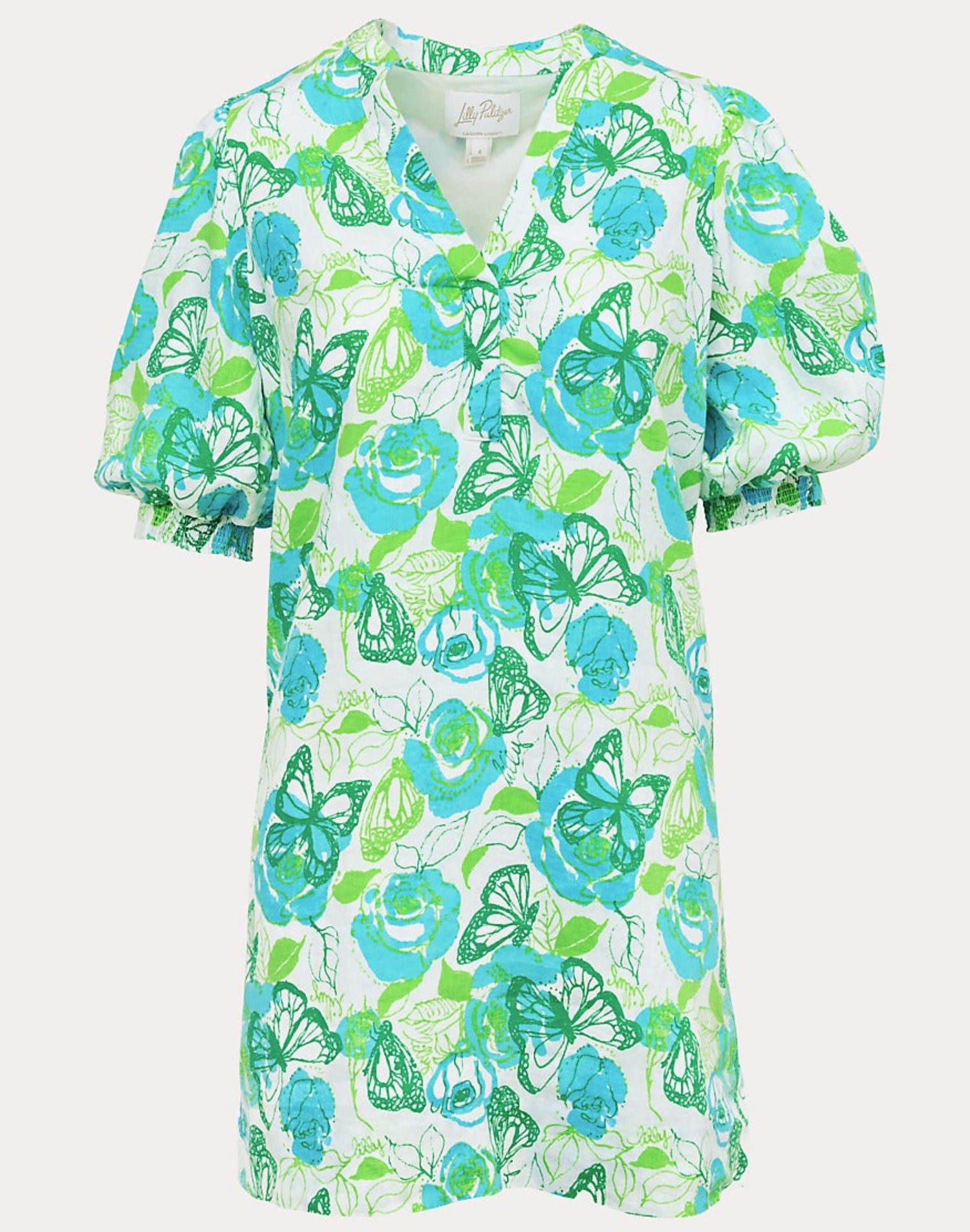 Mialeigh Elbow Sleeve Linen Dress