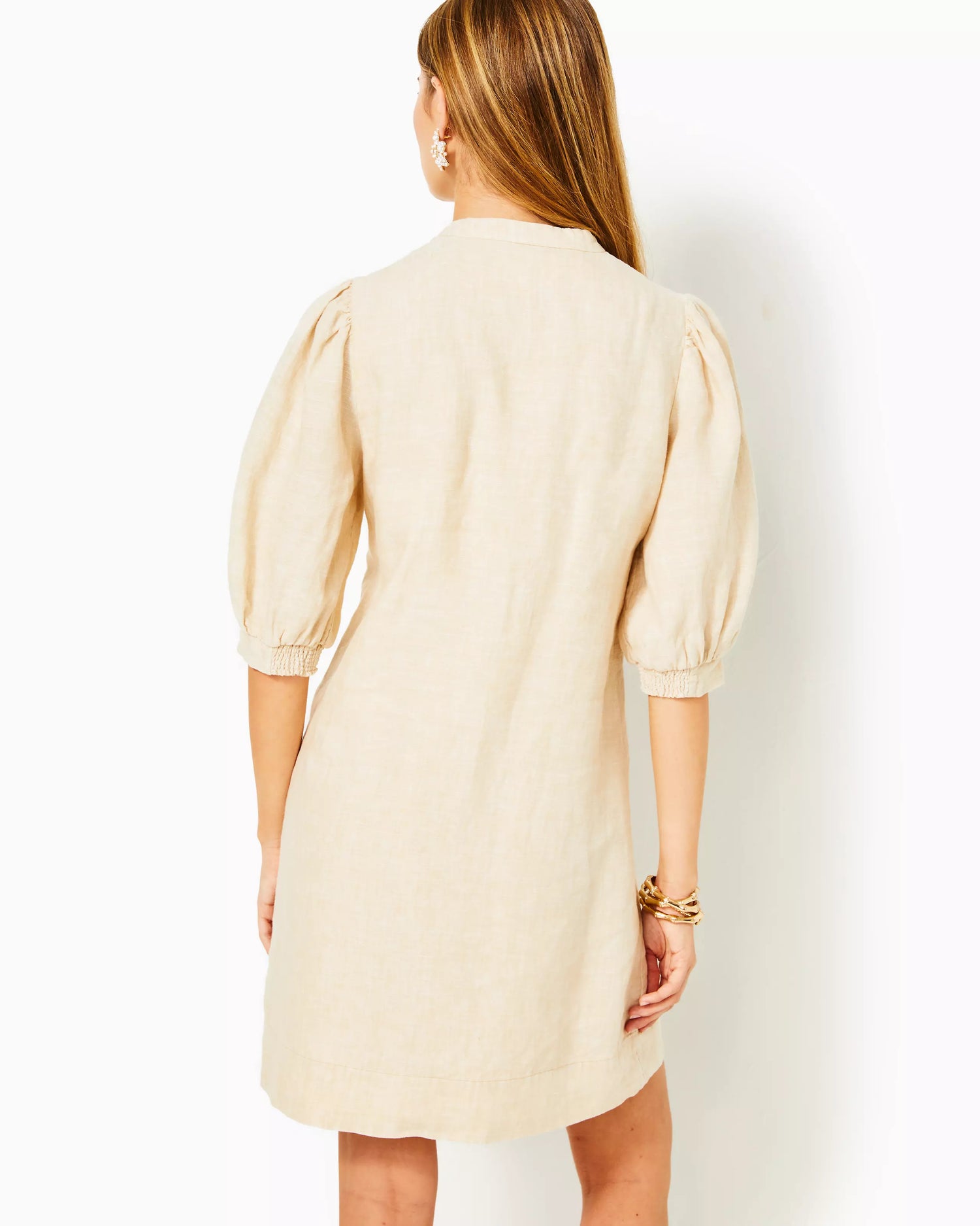 Lilly Pulitzer | Mialeigh Elbow Sleeve Linen Shift Dress | Lilly Pulitzer | Cloister Collection Designer Fashion