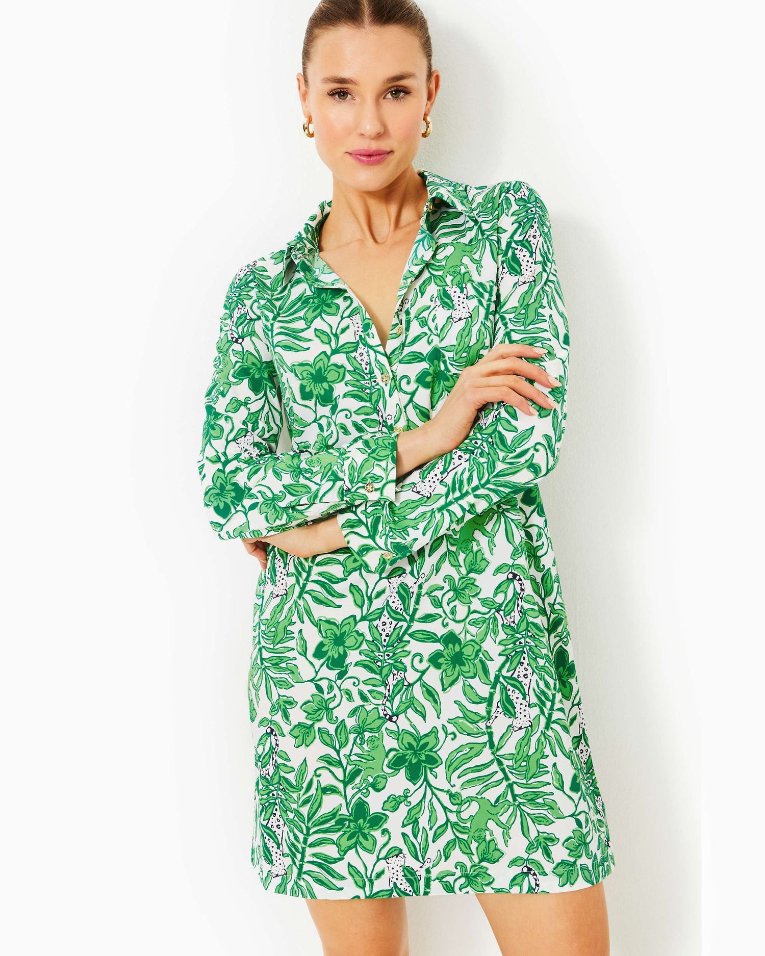 Lilly Pulitzer | UPF 50+ Kindra Dress - Fiddle Leaf Green Lil Escape Plan