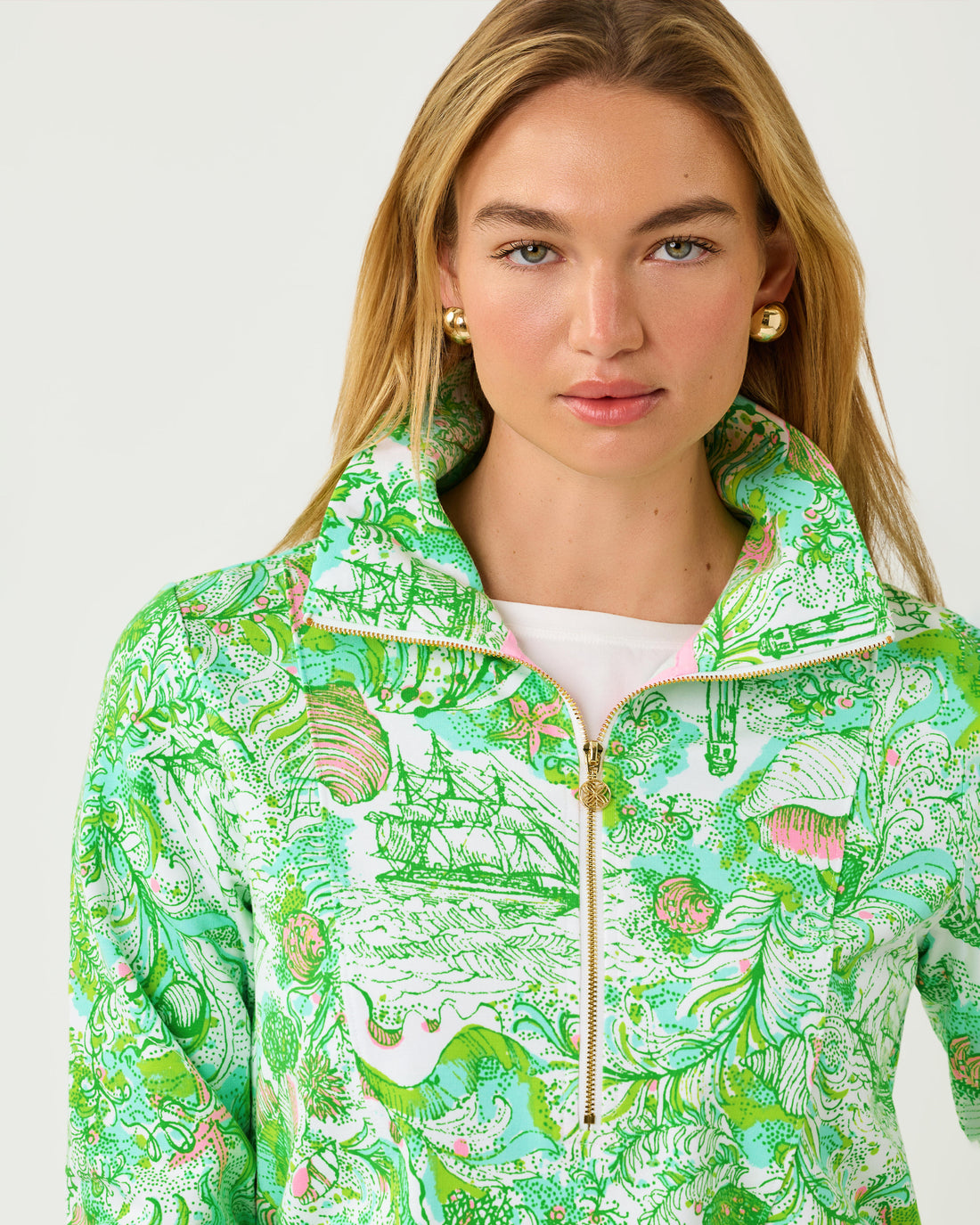 UPF 50+ Eleni Pullover - Resort White Ship To Shore