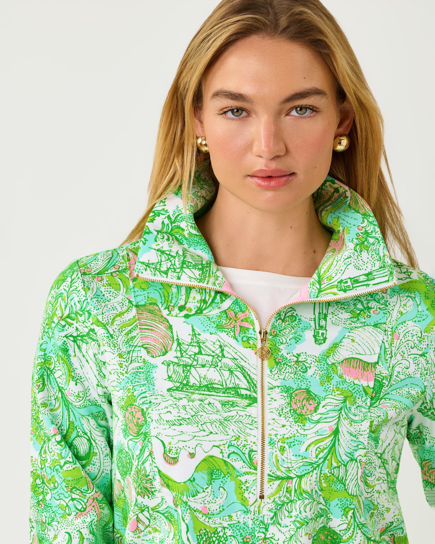UPF 50+ Eleni Pullover - Resort White Ship To Shore