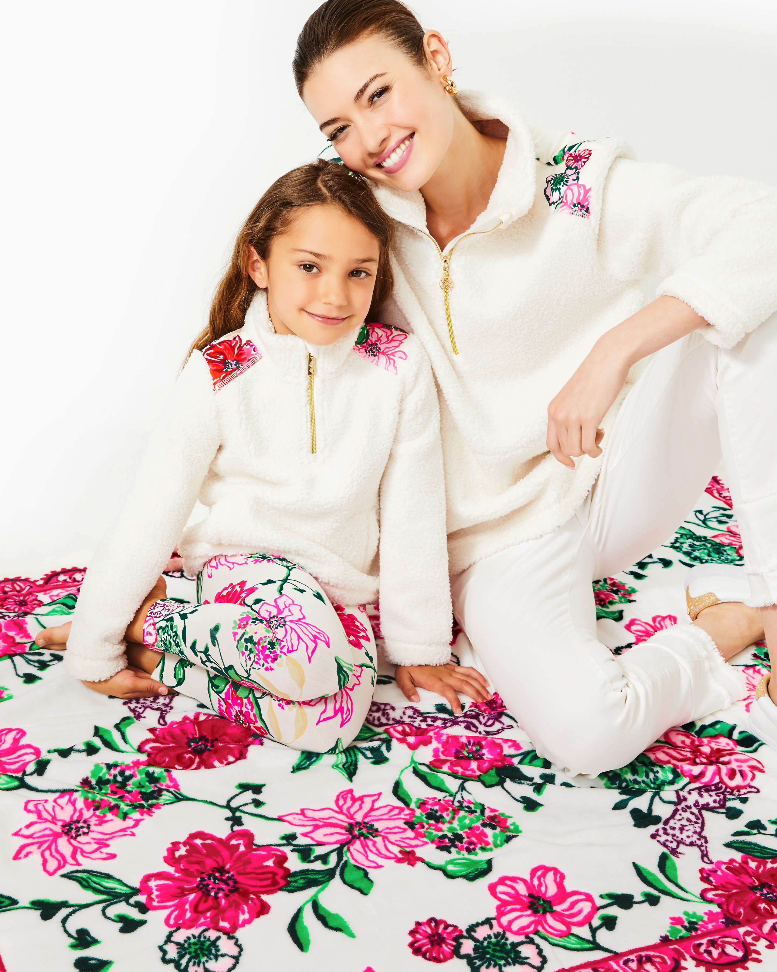 Lilly Pulitzer | Girls Mini Wallen Half-Zip Sherpa