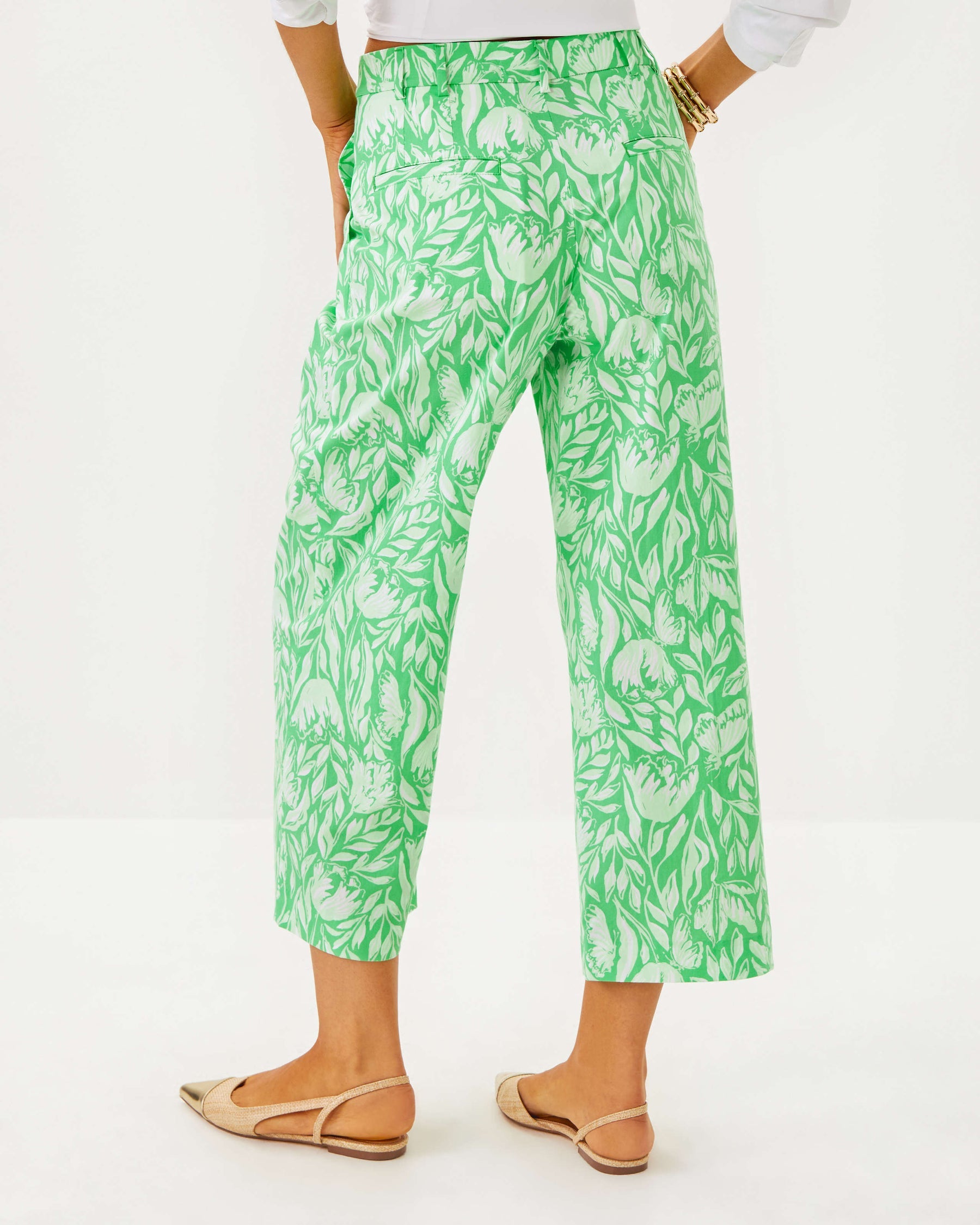 Lilly Pulitzer | 25&quot; Mandalay Wide Leg Crop Pant - Fauna Green Tulip To Tango