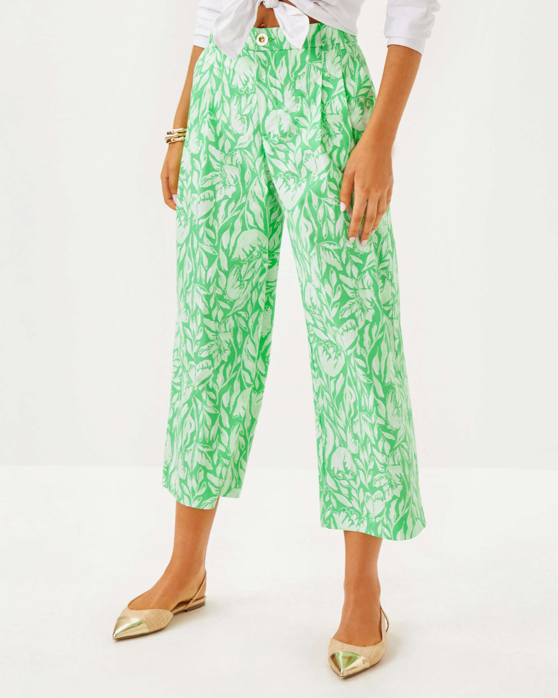 Lilly Pulitzer | 25&quot; Mandalay Wide Leg Crop Pant - Fauna Green Tulip To Tango