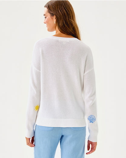 Lilly Pulitzer | Tensley Sweater - Resort White Summer Serenade Embroidery