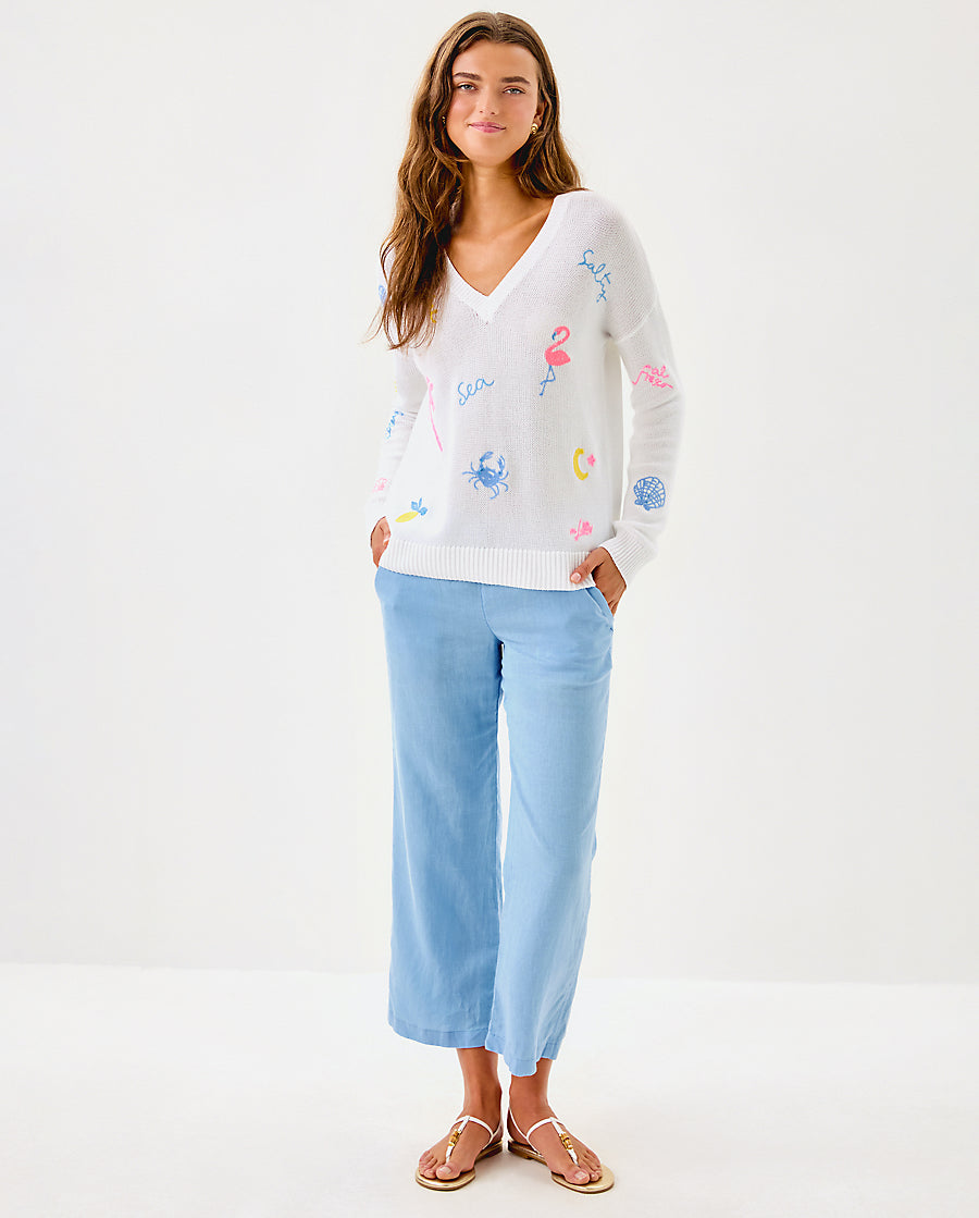 Lilly Pulitzer | Tensley Sweater - Resort White Summer Serenade Embroidery
