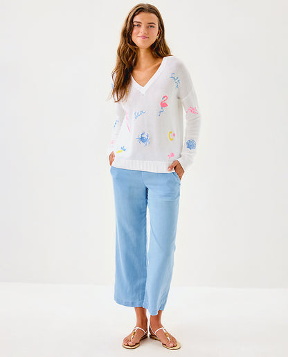 Lilly Pulitzer | Tensley Sweater - Resort White Summer Serenade Embroidery