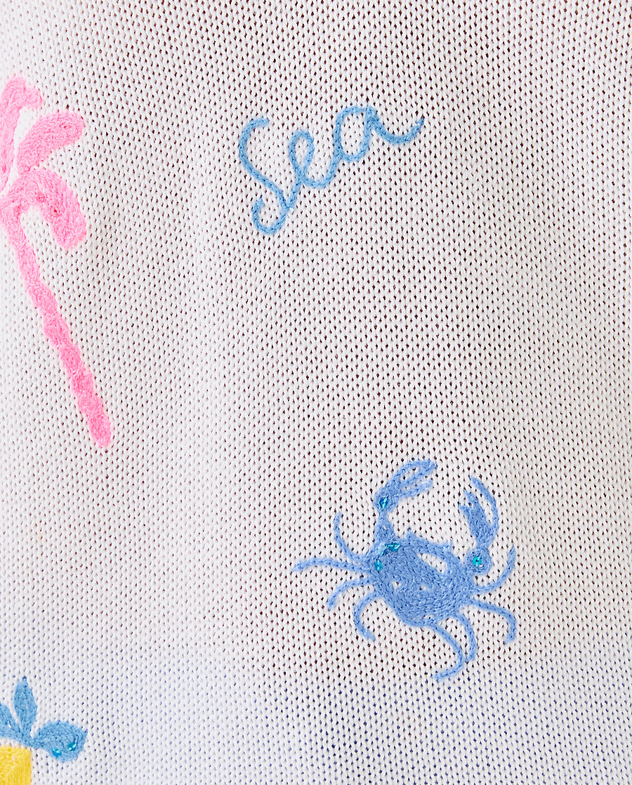 Lilly Pulitzer | Tensley Sweater - Resort White Summer Serenade Embroidery