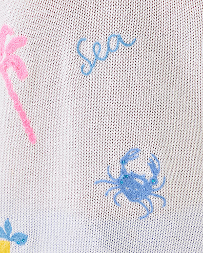 Lilly Pulitzer | Tensley Sweater - Resort White Summer Serenade Embroidery