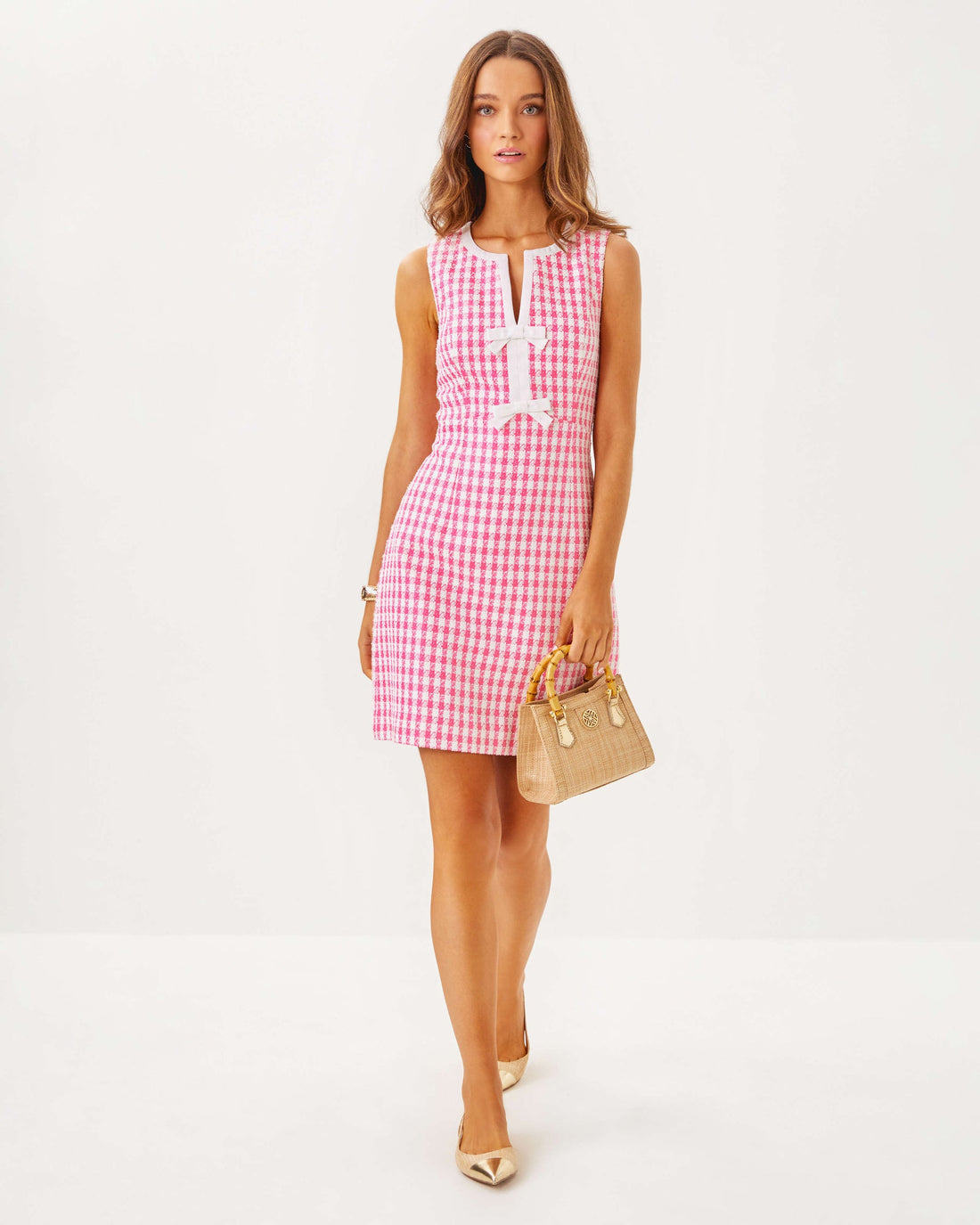 Lilly Pulitzer | Aria Boucle Shift Dress - Rousseau Pink Charming Check