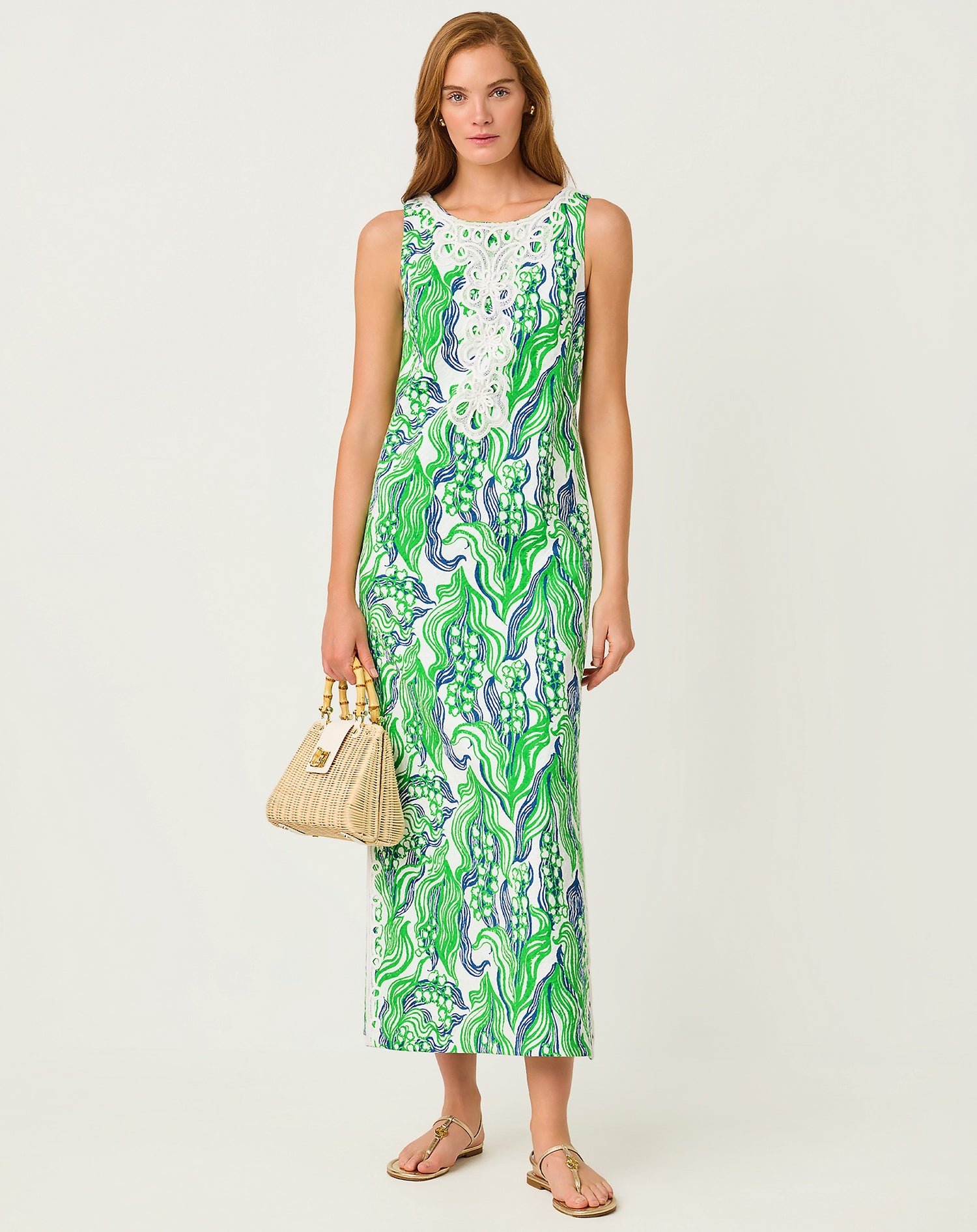 Lilly Pulitzer | Marleigh Stretch Maxi Shift Dress - Putting Green Oversized