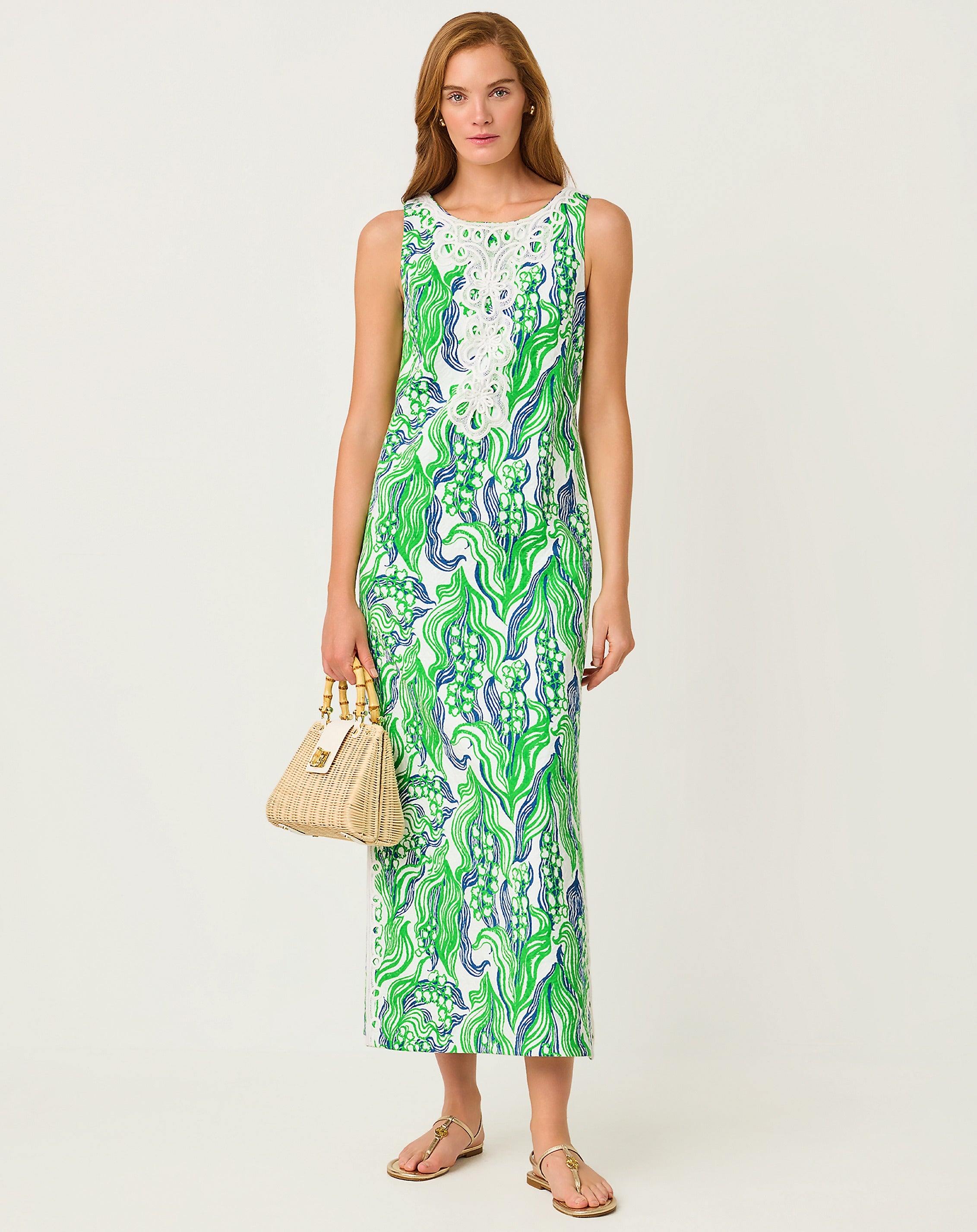 Lilly Pulitzer | Marleigh Stretch Maxi Shift Dress - Putting Green Oversized