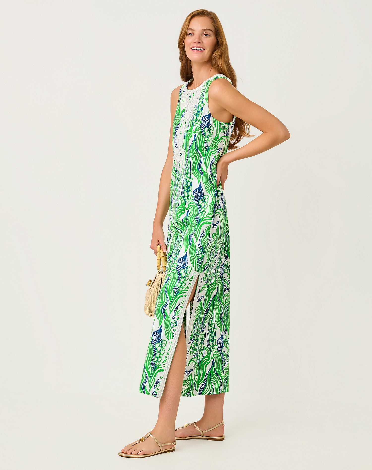 Lilly Pulitzer | Marleigh Stretch Maxi Shift Dress - Putting Green Oversized