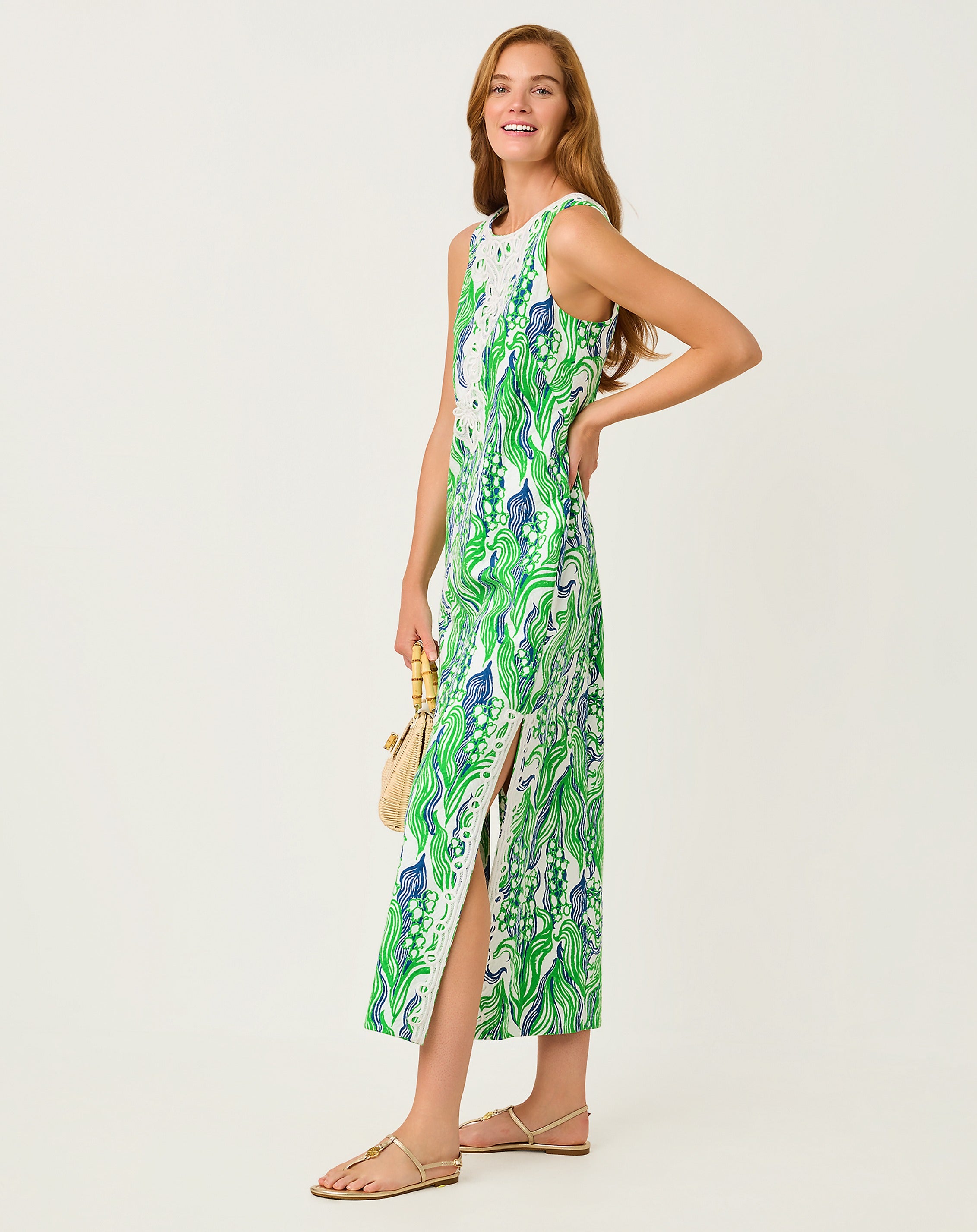 Lilly Pulitzer | Marleigh Stretch Maxi Shift Dress - Putting Green Oversized