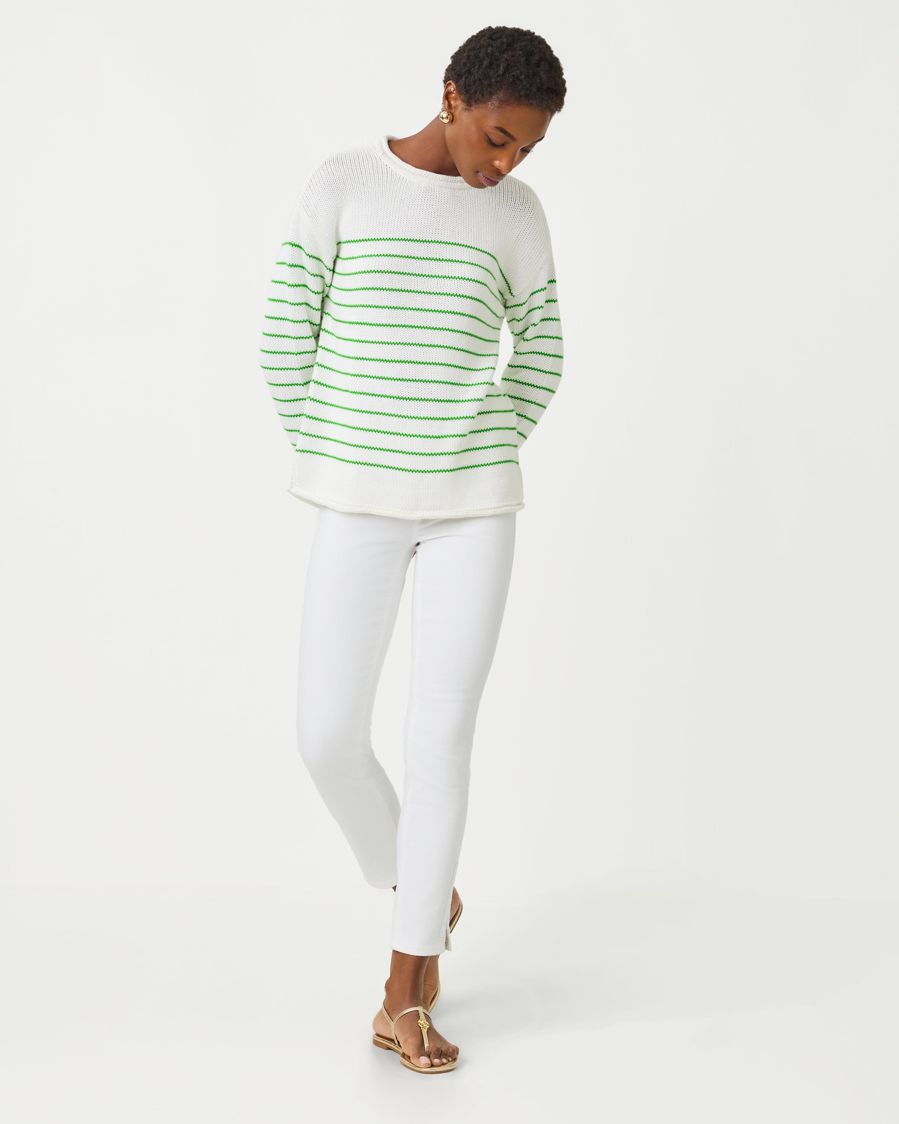 Lotan Sweater - Putting Green Tidepool Stripe