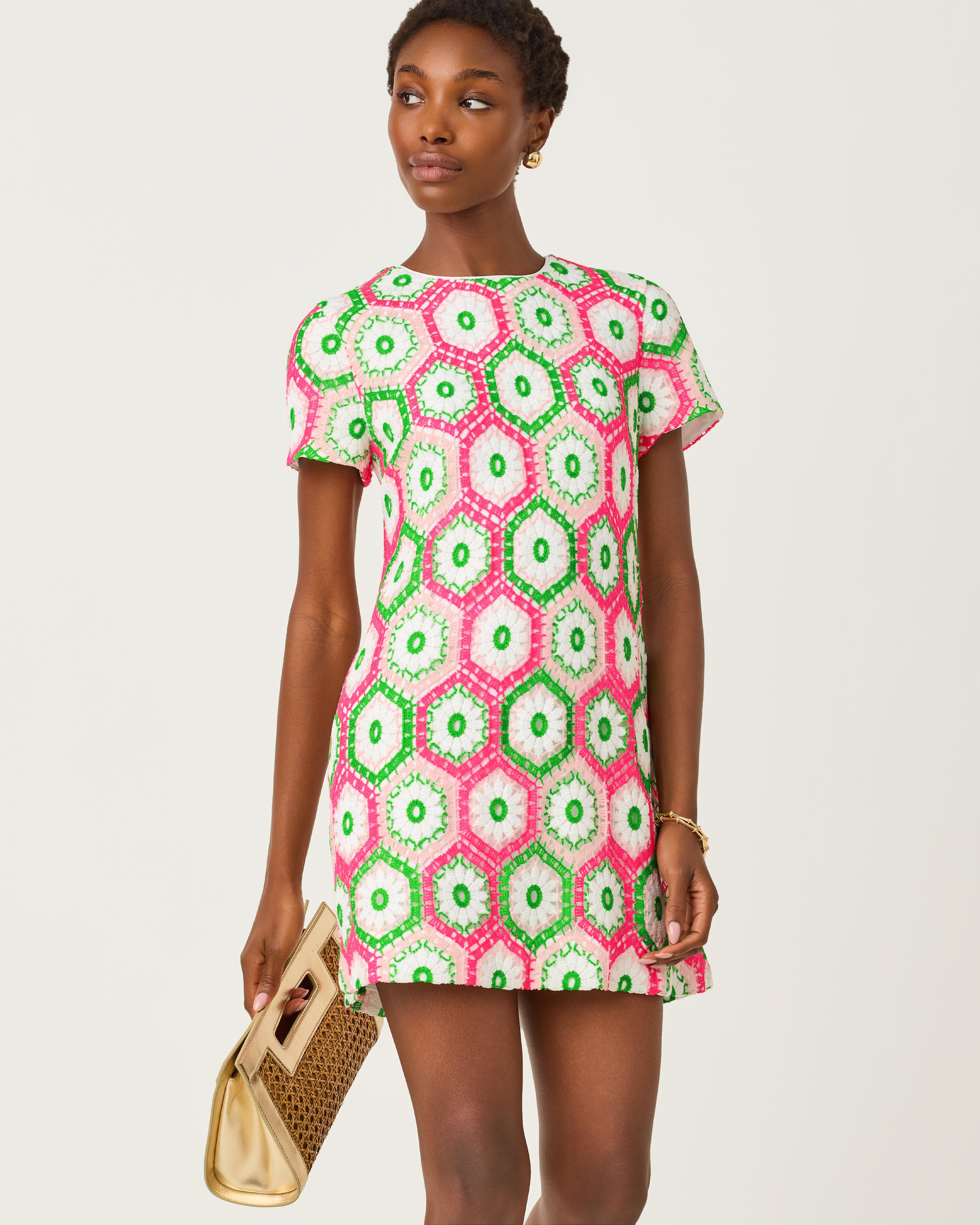 Leyla Shift Dress - Cherry Blossom Pink Daisy