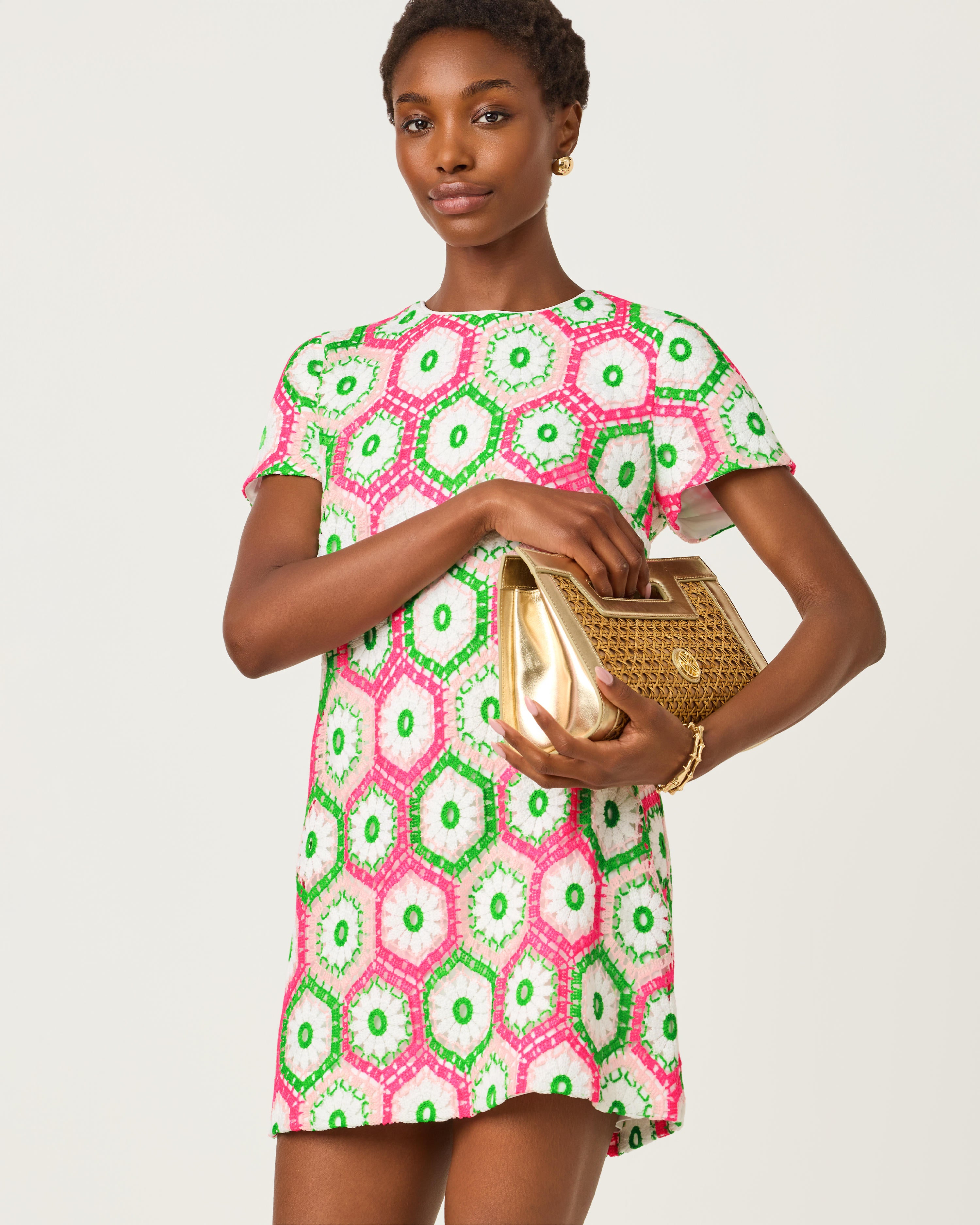 Leyla Shift Dress - Cherry Blossom Pink Daisy