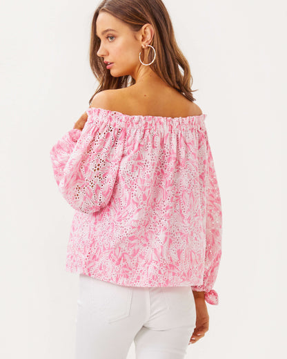 Lilly Pulitzer | Jamielynn Off-the-Shoulder Top - Rousseau Pink Tulip To Tango