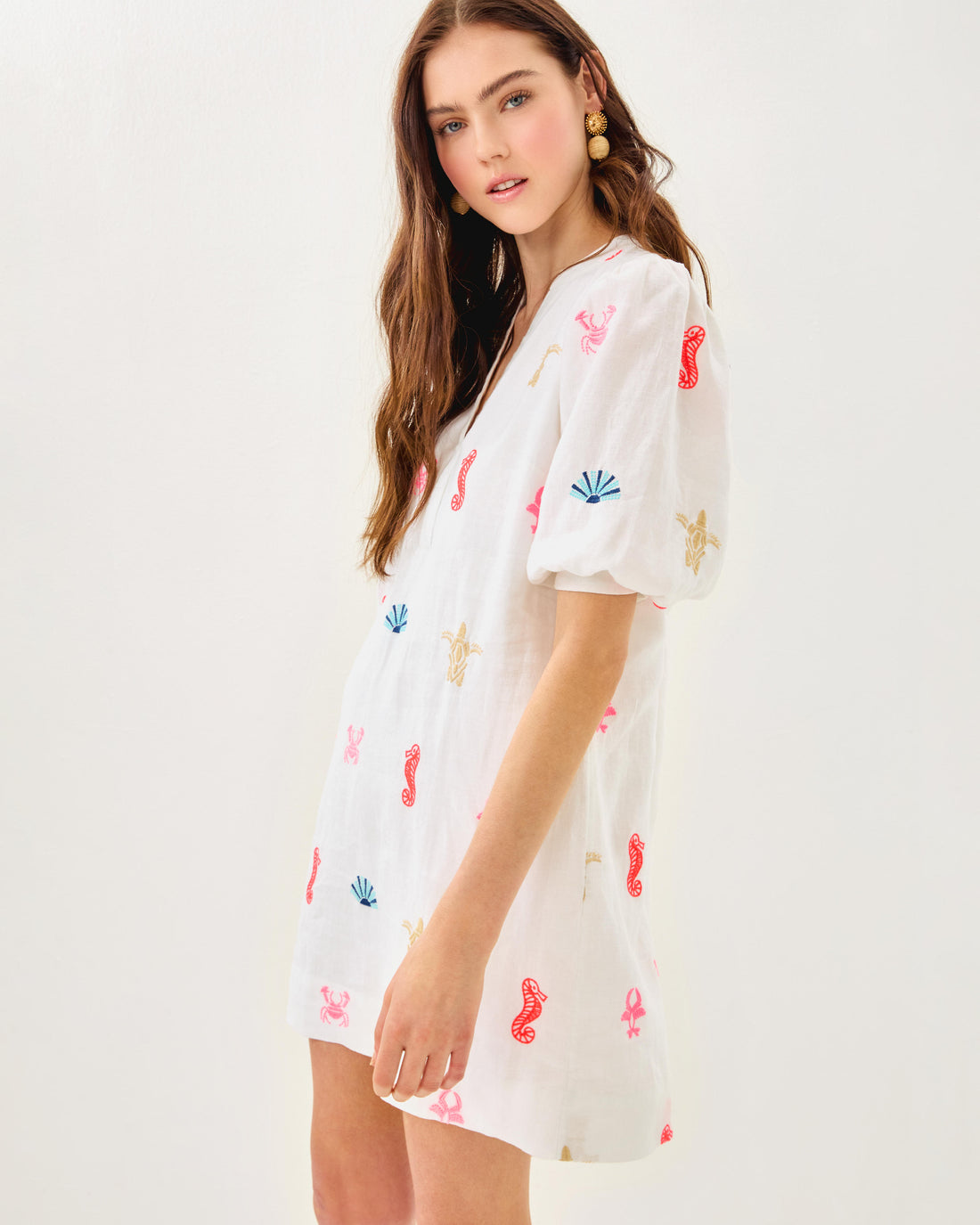 Lilly Pulitzer | Mialeigh Elbow Sleeve Linen Dress