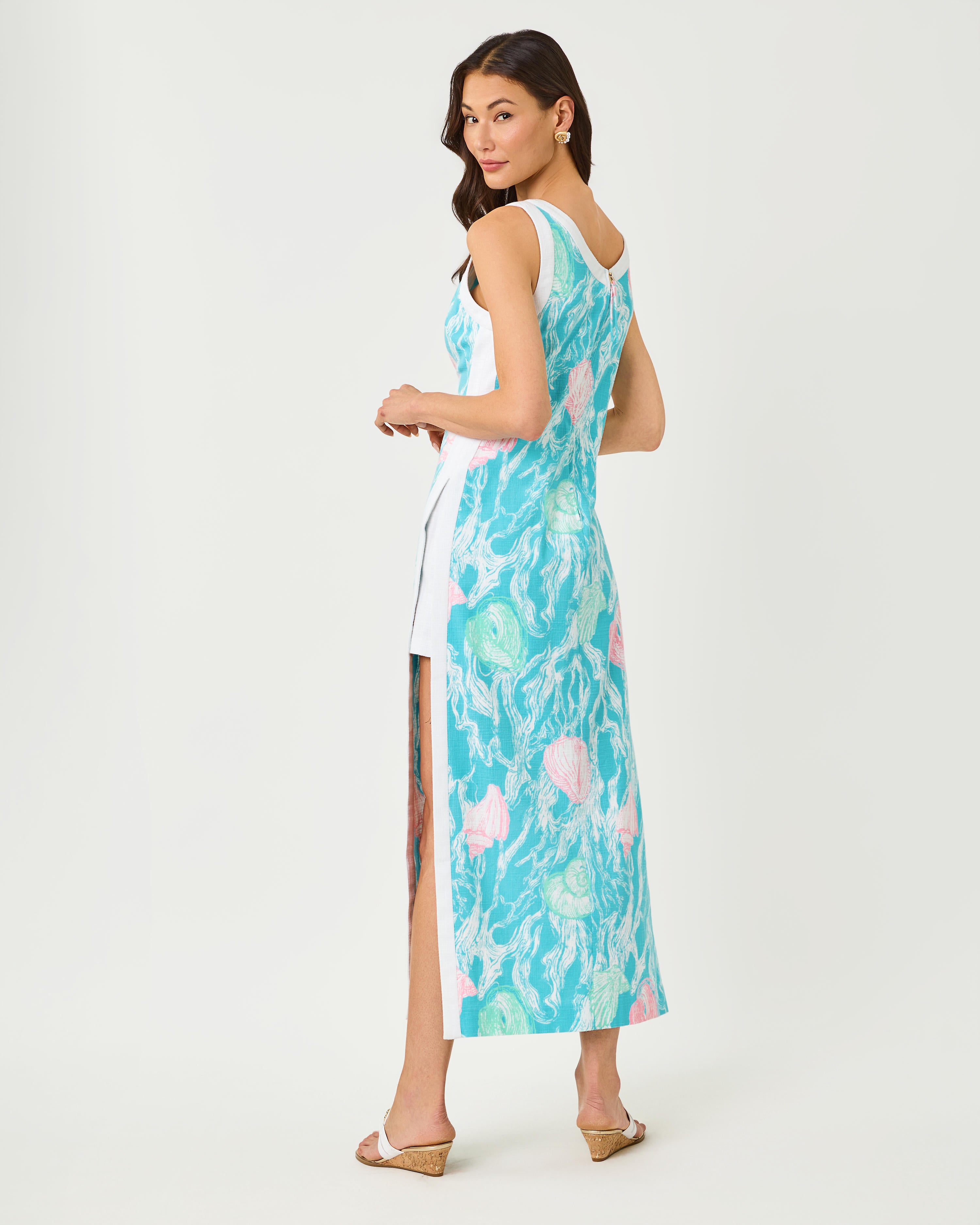 Eleanora Maxi Shift Romper - Capri Blue Oversized Shelden