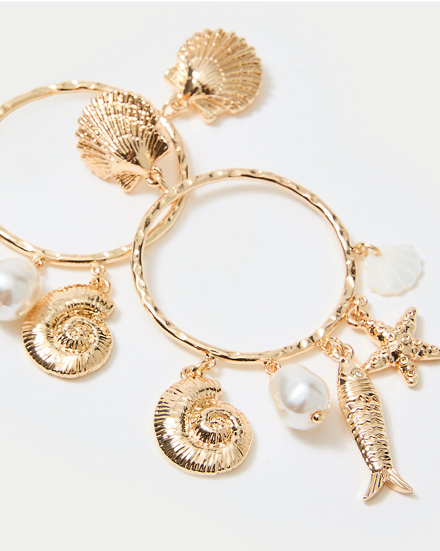 Summer Serenade Charm Hoop Earrings