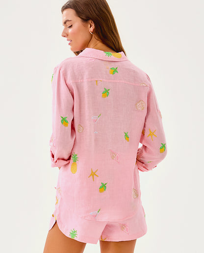 Lilly Pulitzer | Sea View Button Down Top - Conch Shell Pink