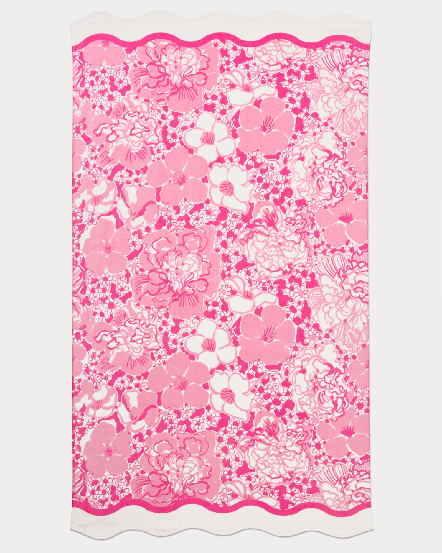 Scalloped Beach Towel - Conch Shell Pink Burst of Joy