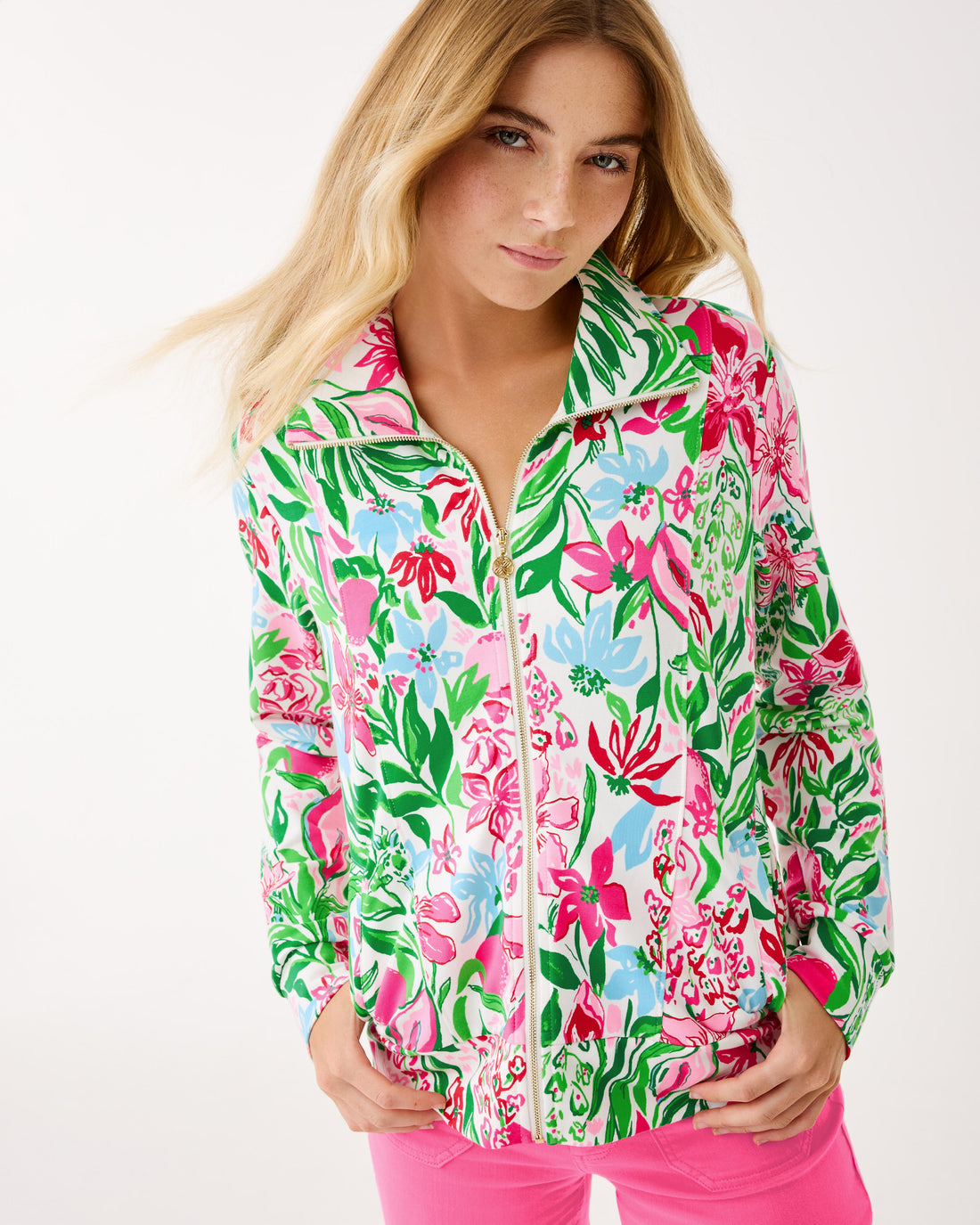 Lilly Pulitzer | UPF 50+ Eleni Zip-Up - Multi Glowing Gardens