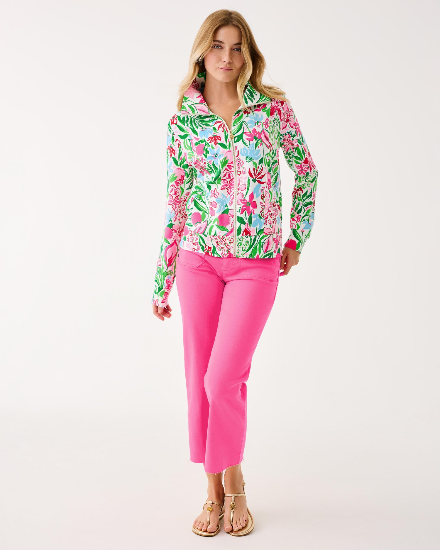 Lilly Pulitzer | UPF 50+ Eleni Zip-Up - Multi Glowing Gardens