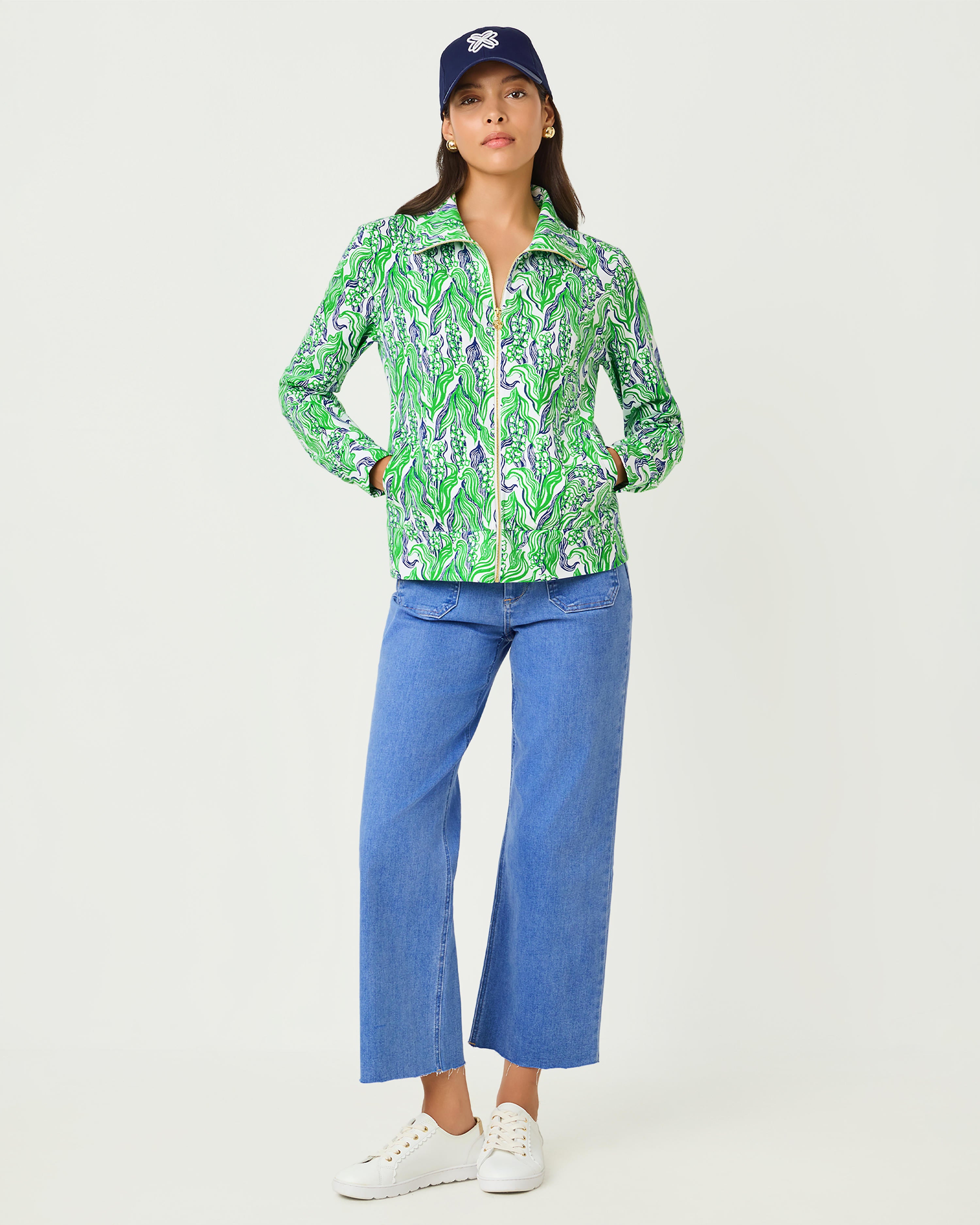 Eleni Upf 50+ Zip-up - Putting Green Lilly Of The Valley