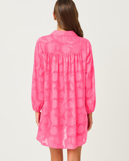 Sadira Long Sleeve Cover Up - Cherry Blossom Pink Tangerine Dream