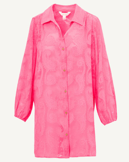 Sadira Long Sleeve Cover Up - Cherry Blossom Pink Tangerine Dream