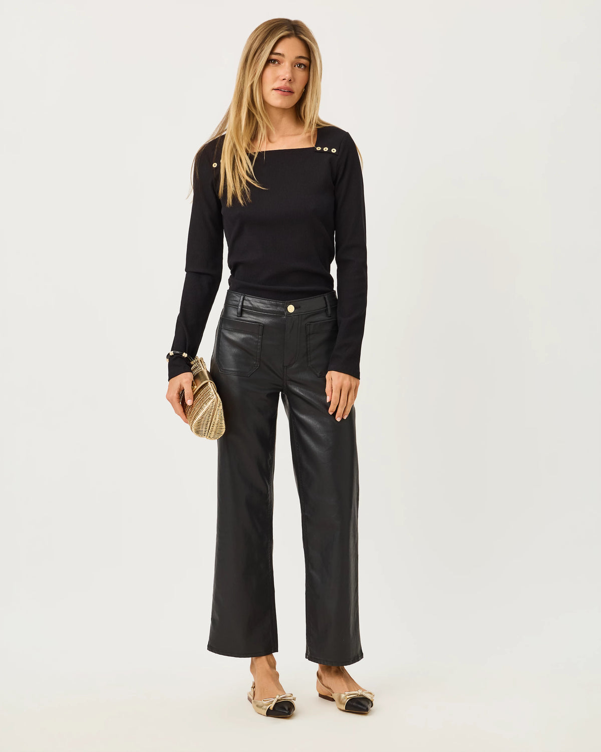 Beaty Long Sleeve Sqaure Neck Knit Top