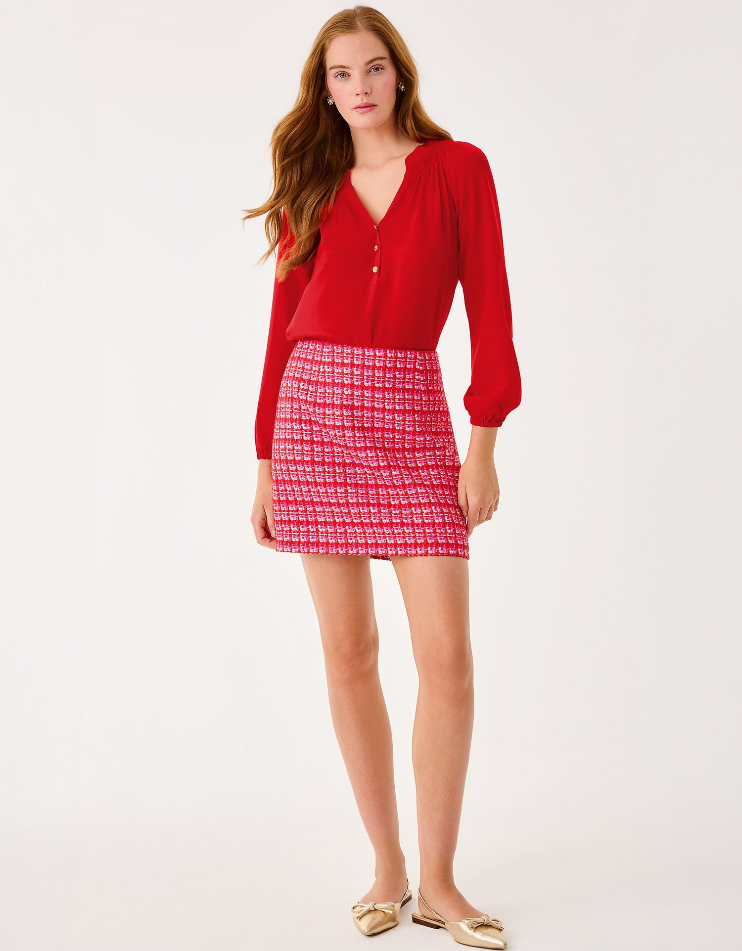 Lilly Pulitzer | Kels Boucle Mini Skirt - Cranberry Red Fiesta Boucle