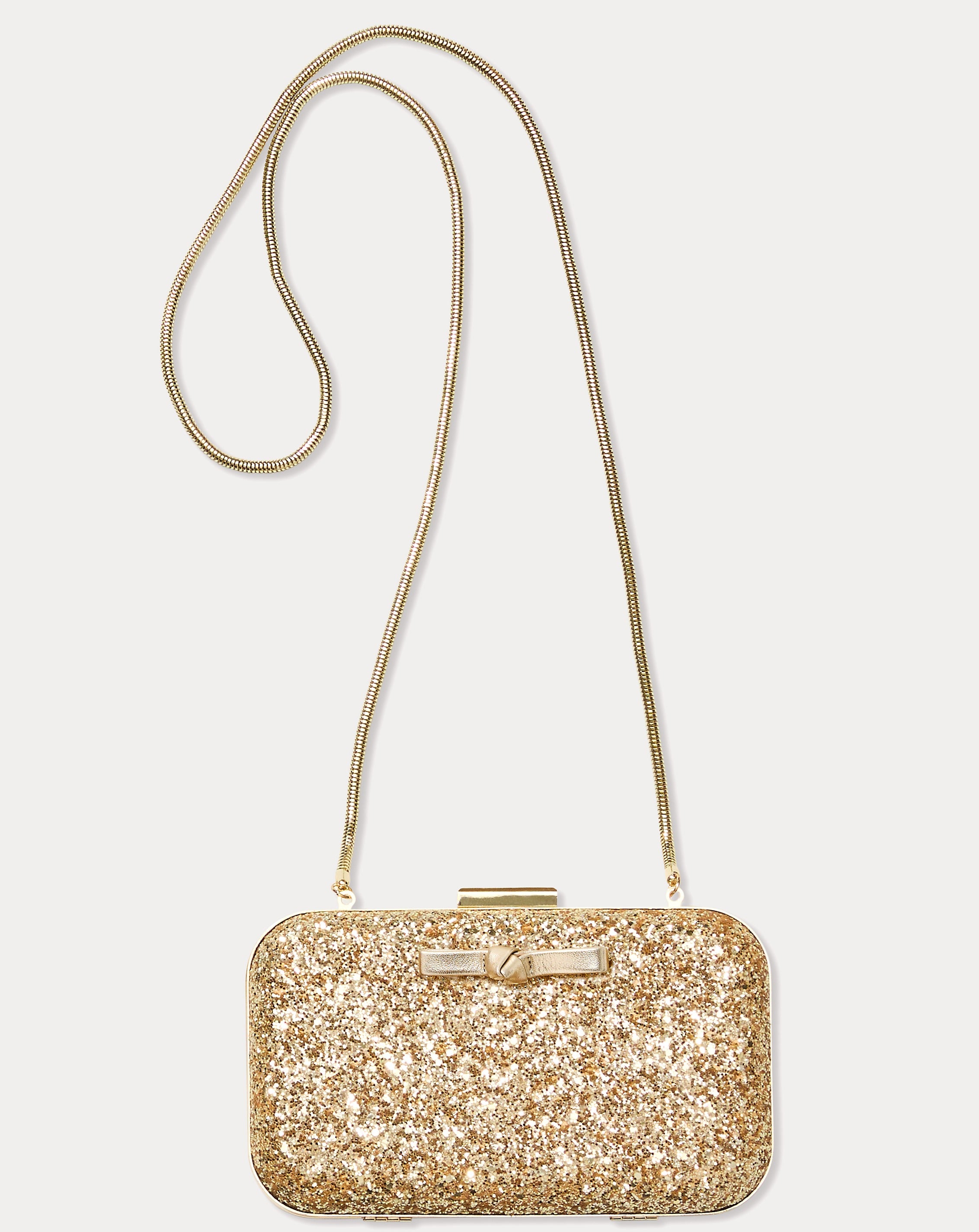 Wanda Bow Glitter Clutch