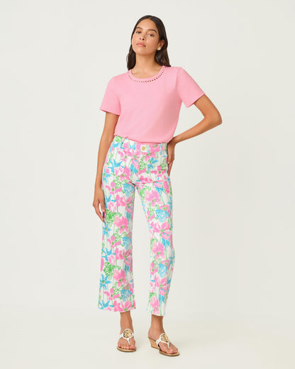 Harleen High Rise Crop Jean - Resort White Viney Liney