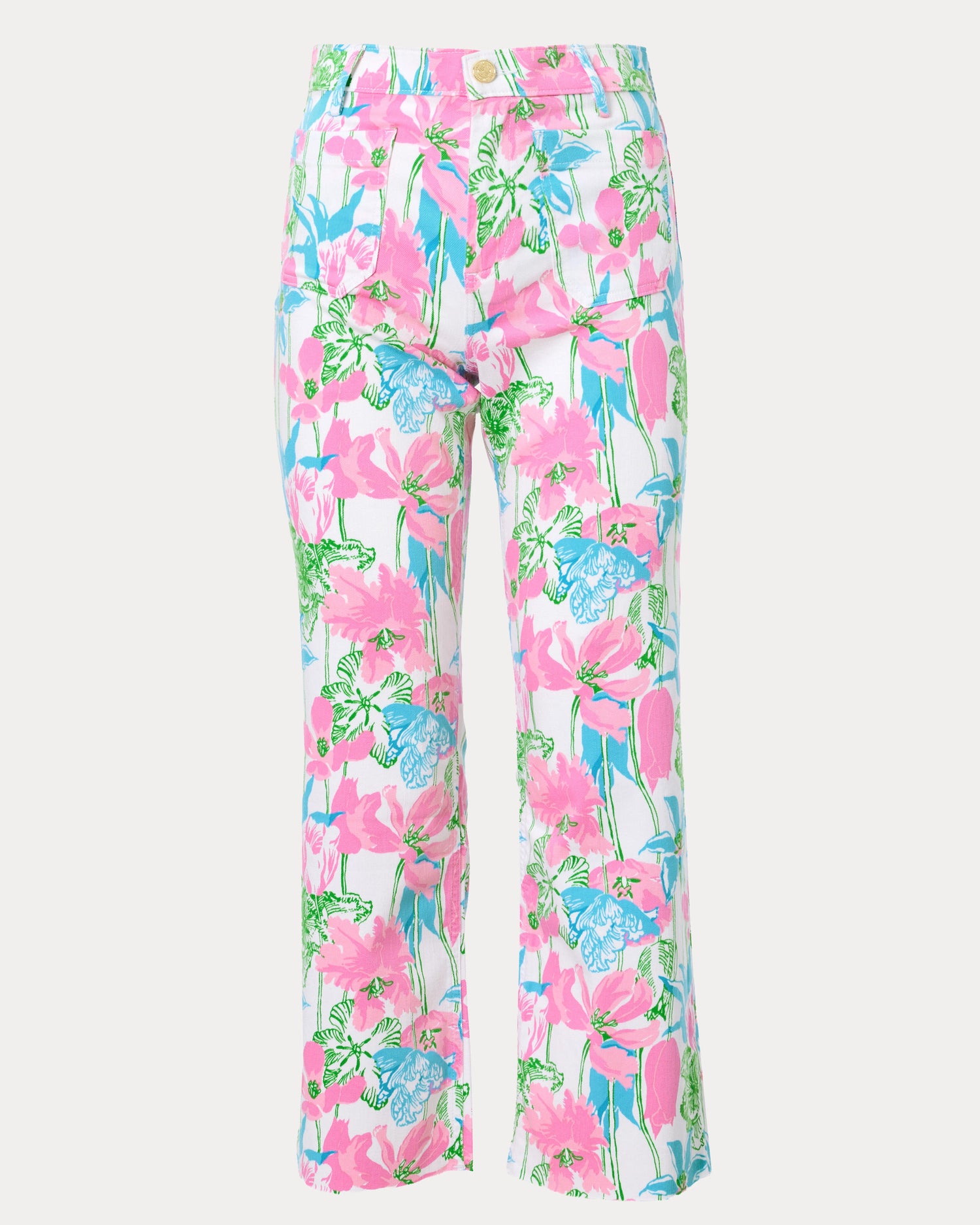 Harleen High Rise Crop Jean - Resort White Viney Liney