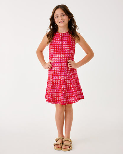 Lilly Pulitzer | Girls Mini Enya Dress - Cranberry Red Fiesta Boucle