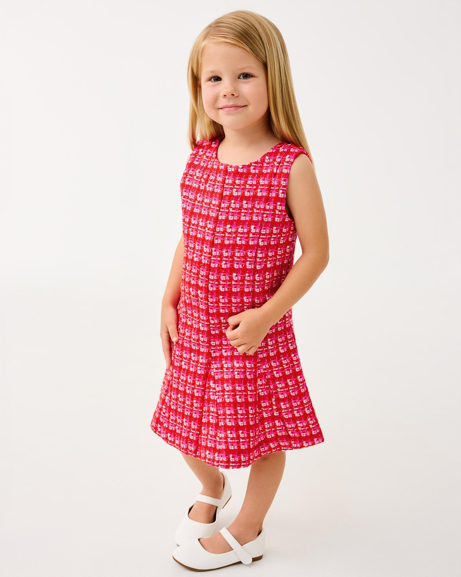 Lilly Pulitzer | Girls Mini Enya Dress - Cranberry Red Fiesta Boucle