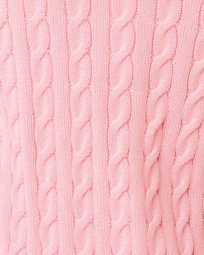 Brockton Crew Neck Cardigan - Conch Shell Pink X Jackfruit Green Tipping