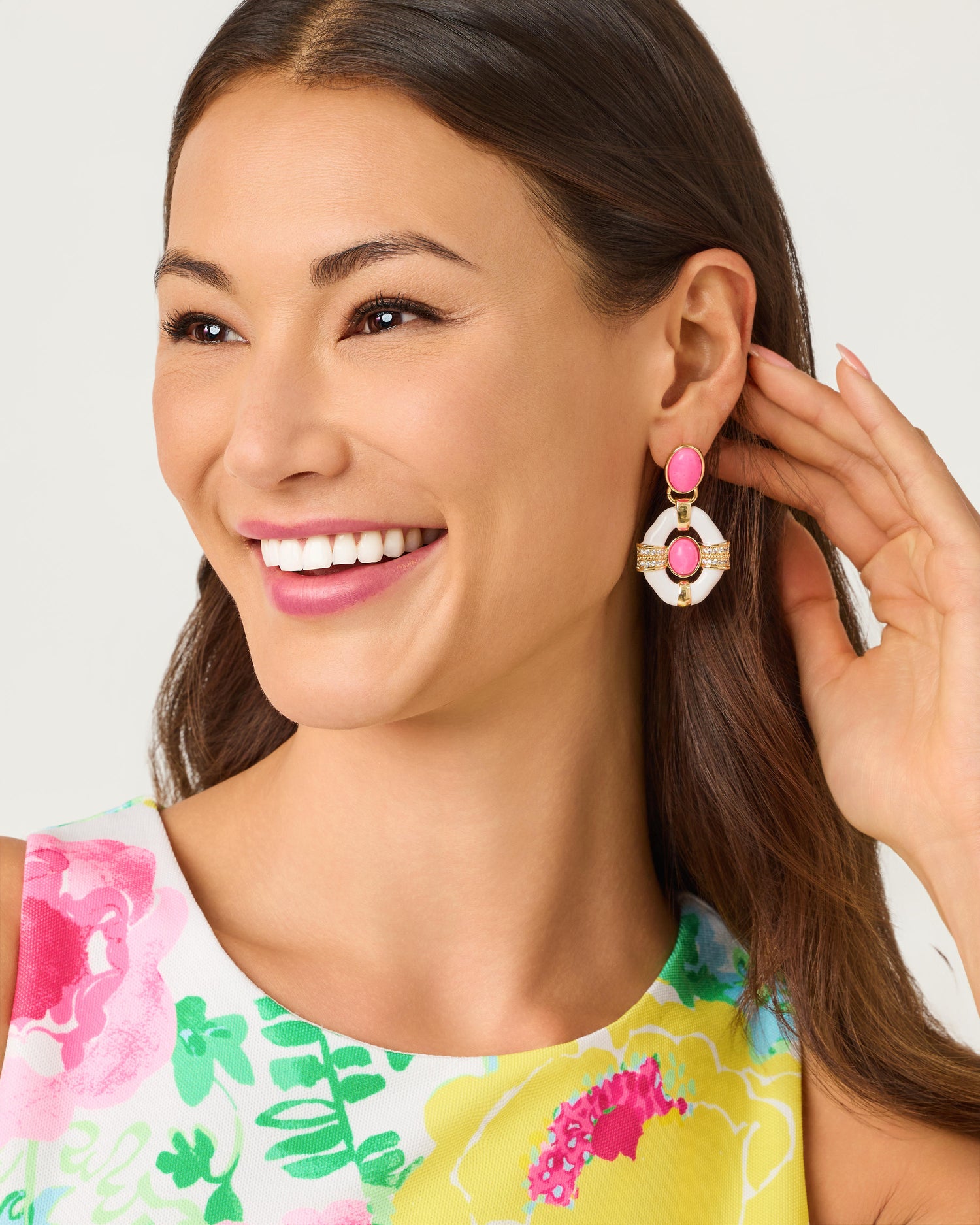 Lilly Pulitzer | Fleur De Lilly Doorknocker Earring - Cherry Blossom Pink