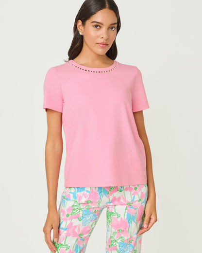 Clairmont Pearl Knit Top - Conch Shell Pink